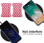 Universal Phone Grip for Smartphones - Phone Holder for Hand for Back of Phone - Wireless Charging Compatible (Dot Pink) - 2Pack