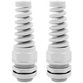 Strain Relief Cord Connector,LISTENJIALE 2Pcs NPT 1" Waterproof Cable Gland Flex Spiral Strain Relief Adjustable 18-25mm Cable Connector Nylon Joint with Gaskets(Grey)