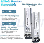 10Pcs 1.25G SFP Multi Mode Fiber Module Network Transceiver, SX MM 850nm 500m, Duplex LC Interface for Switch, Router, Firewall, Network Card, Media Converter etc