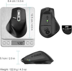Arteck Multi-Device Wireless Bluetooth Mouse with Nano USB-A, USB-C Receiver Ergonomic Right Hand Silent Clicking Rechargeable Mouse for Computer Desktop PC Laptop Mac iPad and Windows 11/10 iPad OS