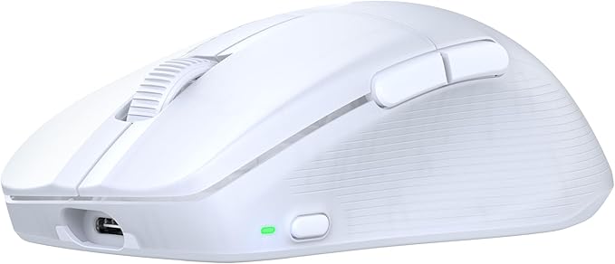 Turtle Beach Pure Air - Ultra-Light Wireless Ergonomic RGB Gaming Mouse, 26K DPI Optical Sensor, 125 Hour Battery, Dual Wireless System, Titan Optical Switches, Bluetooth, RGB Illumination - White