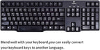 2PCS Thai-English Keyboard Letters Replacement Stickers - White Font on Black Background for Computer, Laptop, Notebook, Desktop - Matte Vinyl Alphabet Stickers