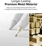 Ringke Apple Pencil Tips [3 Pack/Replacements for All Generations] Compatible with Apple Pencil Pro, 1st, 2nd Gen, USB-C Accessories, Clean & Neat Feel Nib - Metal (Matte Clear)