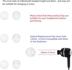 36 Pieces Small Earbud Tips Soft and Comfortable Silicone Earbud Tips Ear Bud Replacement Pieces Silicone Fit Most in-Ear Headphones，Inner Hole 3.8mm -5.5mm，Small White Replacement Eartips