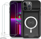 Battery Case for iPhone 13 Pro Max, Upgraded 10800mAh Rechargeable Portable Extended Battery Pack Supported Qi Wireless Charging Case Compatible with iPhone 13 Pro Max (6.7 inch) Charger Case (Black)
