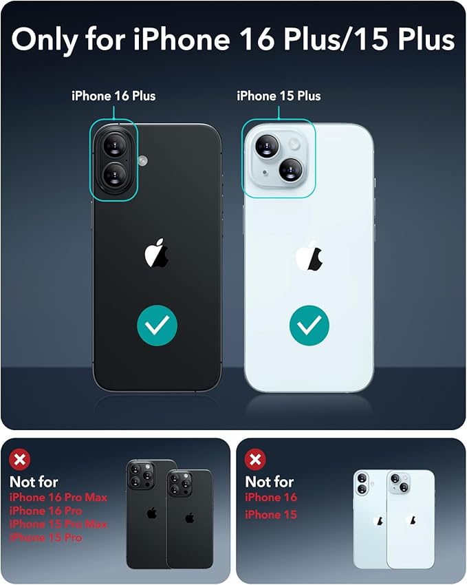 ESR 3 Pack for iPhone 16 Plus/iPhone 15 Plus Screen Protector, [9H Hardness] [Military Grade Shatterproof] Full Coverage Tempered Glass Film with Easy Installation Tool, HD Clear, Scratch Resistant