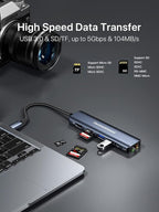 USB C Hub Ethernet, DockteckExpand 7-in-1 Multiport Adapter Type C to 4K@60Hz HDMI, Gigabit Ethernet, 100W PD Charging, 2 USB 3.0, SD/TF Card Readers, for MacBook Pro/Air, iPad Pro/Air, XPS and More