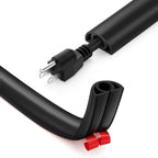 12ft Cord Cover Floor for Extension Cords, Self-Adhesive Floor Cable Cover to Protect Cables & Prevent Tripping, PVC Cord Hider Protector, Internal Wire Management Channel Diameter: 0.39", Black