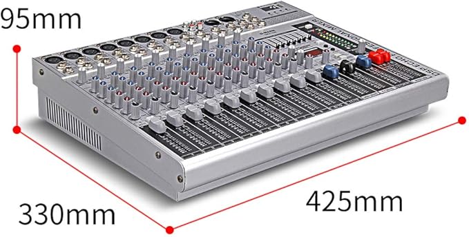 G-MARK GMX1200 DJ Mixer 12 Channel Professional Audio Mixer USB Mixing Console Music Studio 8 Mono 4 Stereo 7 Band EQ 16 Effect Podcast Streaming Audio Interface