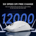 EWEADN X23Pro Wireless Gaming Mouse, 2.4G/BT5.0/USB-C Esports Gaming Mouse, 49g Lightweight Mouse Gaming, 12000 DPI Wireless Mouse with 6 Programmable Buttons,for Laptop/PC/Mac, White