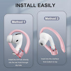 2 Pairs AirPods Ear Hooks for AirPods Pro 2, AirPods Pro, AirPods 4, 3, 2 & 1, Upgraded Anti Slip Sports Clip Hooks for AirPods 1, 2, 3, 4,Pro, Pro 2 – Pink