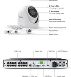 H.VIEW 4K 16 Channel Security Camera System 16Pcs CCTV Camera kit PoE 8MP Indoor Outdoor Dome Wired Surveillance Video with Audio,16CH 4K H.265 NVR with 4TB HDD, CCTV Surveillance for Businesses