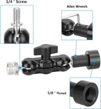 CAMVATE Mini Ball Head Mount Microphone Clamp with 5/8"-27 Male and Female Adapter - 3303