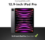 ZAGG Pro Keys Detachable Case and Wireless Keyboard for Apple iPad Pro 12.9, Multi-Device Bluetooth Pairing, Backlit Laptop-Style Keys, Apple Pencil Holder, 6.6ft Drop Protection - Charcoal