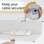 Under Desk Cable Management Tray 39.7" - No Drill Computer Wire Organizer Cable Tray, Cord Hider Clamp Mount with 16X Cable Ties PC Cables Management Cord Holder for Office/Home (Upgrade Fabric,White)