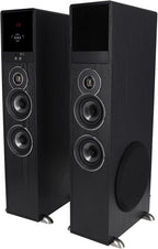Rockville TM80B Powered Home Theater Tower Speaker System, Black, 800W, 8" Subwoofers, Bluetooth, USB/SD Playback, FM Radio, Remote Control, Karaoke Ready, Perfect for Home Entertainment