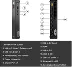 Lenovo ThinkCentre 50q Gen 4 Business Mini Desktop, 13th Gen Intel Core i5-13420H, 16GB RAM, 1TB PCIe SSD, Display Port, RJ-45, HDMI, Wi-Fi 6, Windows 11 Pro, Black