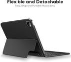 Detachable Keyboard Case for Apple iPad Pro 11 inch (M4) 2024: Wireless Backlit Keyboard with Trackpad, Magnetic Protective Cover