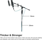 Rockville RVMIC3 V2 Portable Adjustable Tripod Boom Mic Stand for Singers & Musicians, Quick Release Clutch, Sturdy All-Metal, 25"-46.5" Telescopic Boom, Foldable, 6.7 lbs