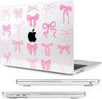 Compatible with MacBook Air 13.6 inch Case, M4 A3240/M3 A3113/M2 A2681 (Released 2025 to 2022), Hard Shell, Keyboard Cover, Screen Protector, Webcam Cover & Type-C Adapter, Pink Bows