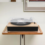 Vinyl Record Player 3-Speed Belt-Drive Turntable with Stereo Speakers and USB Play&Recording (Light Wood)