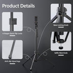 EMART 70" Flexible Phone Tripod for iPhone, Overhead Cellphone Holder &Camera Stand with Gooseneck and Remote, Selfie Stick for Video Recording, Live Streaming, Cooking, Vlogging, Fitness
