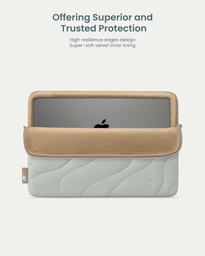 tomtoc 360 Protective Puffy Laptop Sleeve for 16-inch MacBook Pro M4/M3/M2/M1 Pro/Max A3403 A3186 A2991 A2780 A2485 2024-2019, Quilted Design Soft Cute Puffer Bag Laptop Case for Dell XPS 16 Plus