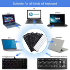 (2PCS Pack) English Keyboard Stickers, Universal Keyboard Replacement Letters English White Background with Black Lettering for Laptops Computer, Matte Keyboard Alphabet Stickers -White