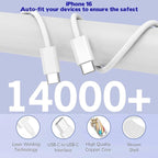iPhone 16 Fast Charger Block, 2 Pack 60W USB Charging Block 5-Port Charge Adapter for Apple iPhone Charger with 6FT USB C Woven Fast Charging Cable for iPhone16/16e/16 Pro/15Pro Max, iPad Pro/Air/Mini