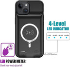 Battery Case for iPhone 15 Plus, 12000mAh Rechargeable Portable Charging Case with Wireless Charging Compatible for iPhone 15 Plus (6.7 inch) with Carplay Extended Battery Pack Charger Case (Black)