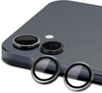 for Samsung Galaxy A06 Camera Lens Protector, Individual Metal Ring Tempered Glass Lens Cover, [Strong Adsorption] Scratch Resistant Ultra-Thin HD Clear Lens Cover, 1 Set-Black