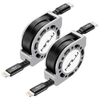 MINLU USB Type C to Lightning Cable 4Ft 2Pack, Retractable iPhone Charger Fast Charging for Retractable Car USBC iPhone Cord for iPhone14/13/12/11 Pro Max/XS/XR/X/iPad/CarPlay