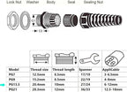 6 Pcs Waterproof Cable Gland,PG13.5(NPT 1/2) Thread(6-12mm), Made of PA66 Material,waterproof wire grommet Strain Relief Cord Connectors,Suitable for Various Electrical Installations