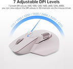 Rapoo MT760Mini Bluetooth Wireless Mouse - Bluetooth 5.0 and 2.4GHz Multi-Mode Connection, Support 4 Devices, M+ Cross Computer Technology, 11 Programmable Buttons,Pink