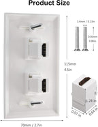 HDMI Wall Plate, 2 Port 4K HDMI Keystone Female to Female Wall Plate-White