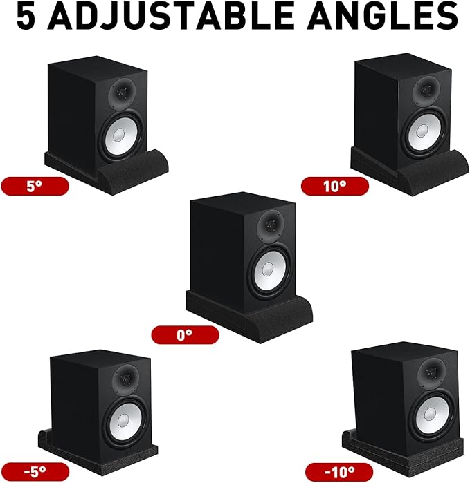 Focusound Studio Monitor Isolation pads for 6-8 Inches Monitors, 2 Pack High Density Acoustic Speaker Isolation Pads Foam