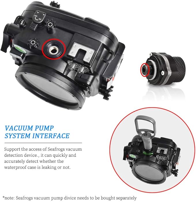 Sea frogs Underwater Camera Case Compatible with Canon EOS M6 Mark II 22MM IPX8 40m/130ft Maximum Diving Depth Waterproof Camera Housing for Diving, Surfing, Rowing, Skiing