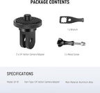 NEEWER Action Camera Tripod Mount Adapter with 1/4"-20 Screw Aluminum Alloy Accessories Compatible with Insta360 X5 X4 X3 GoPro Hero 13 12 DJI Osmo Action 5 Pro 4 3 AKASO APEMAN, GP-81