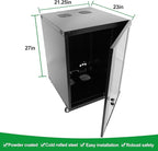 12U Server Cabinet Wall Mount Rack Enclosure with Caster Wheels 2 Server Fans Locking Glass Door Removable Side Panels 19" Network Cabinet 15-18.5" Installation Depth Heavy-Duty Frame (27INCH, 12U)