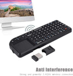 2.4GHz Touchpad Keyboard,A8 Mini Rechargeable Ultra-Thin Mini USB Backlit Keyboard with IR Light for HTPC for PS3/4 for 360 and ONE(QWERTY Keypad)