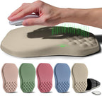 Ergonomic Raised Mouse Pad Wrist Support with Bilateral Slope Memory Foam Mousepad for Wrist Rest and Carpal Tunnel Pain Relief 11.8x7.9〃 Khaki
