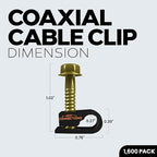 BEST CONNECTIONS Coaxial Cable Clips with Pre-Inserted Screw (1,600 Pack) – Black Single Cable Mounting Clamps for Coax Cable (RG6, RG59) and Ethernet Cable – Cord Fastener/Strain Relief Clip