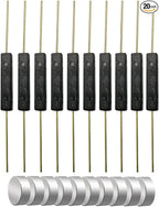 10pcs Plastic Reed Switch Reed Contact Normally Open (N/O) Magnetic Induction Switch (2.5mm×14mm) with 10pcs Small Multi-Use Round Magnets