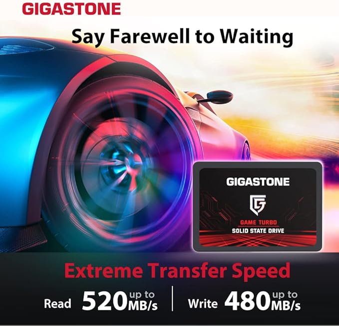GIGASTONE SATA SSD 128GB (10-Pack) 2.5 inch SSD 520MB/s Upgrade Laptop PC Memory and Storage PS4 HDD Replacement 2.5" Internal Solid State Hard Drives SATA III SLC Cache 3D NAND Game Turbo Performance