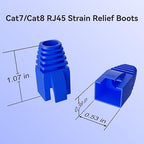 CableGeeker 100-Pack Cat7 / Cat8 RJ45 Strain Relief Boots, RJ45 Boot, Cat 6 Boot, Cat6 Ethernet Boots, Suitable for 8.5mm(0.33in) Ethernet Cables (Square-Press Multicolor)