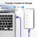 etguuds 6ft USB A to USB C Cable 3A Fast Charging, 2-Pack USB A to USB Type C Charger Cord for iPhone 16 15 Pro/Pro Max/Plus, for Samsung Galaxy S24 S23 S22 S21 S20 S10 A55 A54 Flip Note, Moto, Purple
