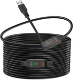 LDKCOK Active USB 3.0 Extension Cable 30ft– Male to Female Extender Cord, USB Extension Cable for USB Flash Drive, Card Reader, Hard Drive, Keyboard, PlayStation, Xbox, VR, Printer, Camera, Laptop