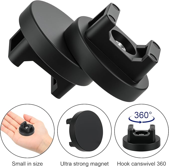 Yookeer 30 Pcs Magnetic Zip Tie Mount Base Black Magnetic Cable Clips Wire Holder Multipurpose Cable Ties Management Base Electrical Supplies for Wire (31 mm)