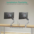 WALI Ultrawide Monitor Arm for 13 to 49 Inch Heavy Duty Curved Screens, Adjustable Gas Spring Single Monitor Desk Mount with 2 USB 3.0 Ports, Holds 33 lbs, 75x75/100x100 VESA, Silver (GSMU001)