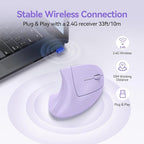 TECKNET Ergonomic Mouse Wireless, Rechargeable Mouse Wireless Silent for Carpal Tunnel Right Hand, 2.4GHz USB Vertical Mouse Wireless for Laptop, 5 Adjustable 4800 DPI, Computer, MacBook, Desktop